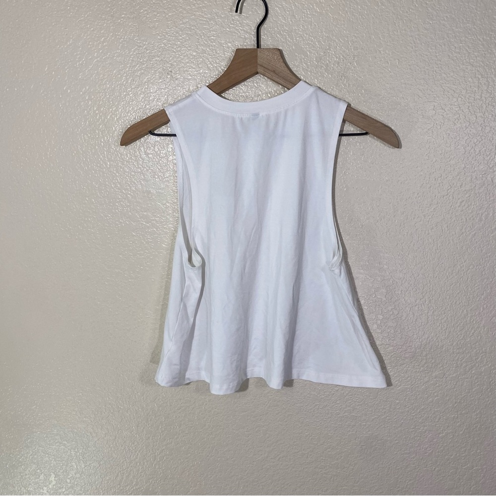 Carbon38 Women’s Crop Muscle Tank Top Athletic White Sz Small - Picture 5 of 5